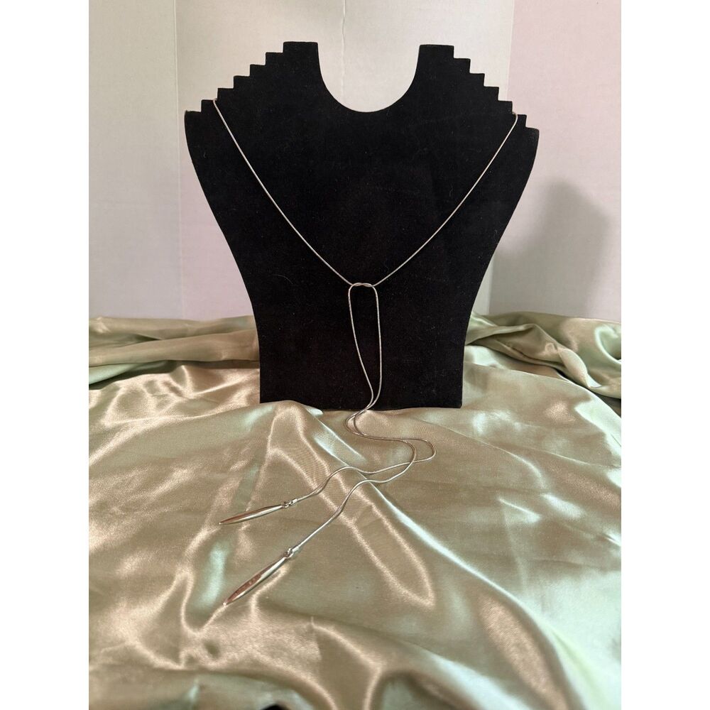 Tiffany & Co Elsa Peretti 925 Sterling Silver Teardrop Lariat Necklace 46"